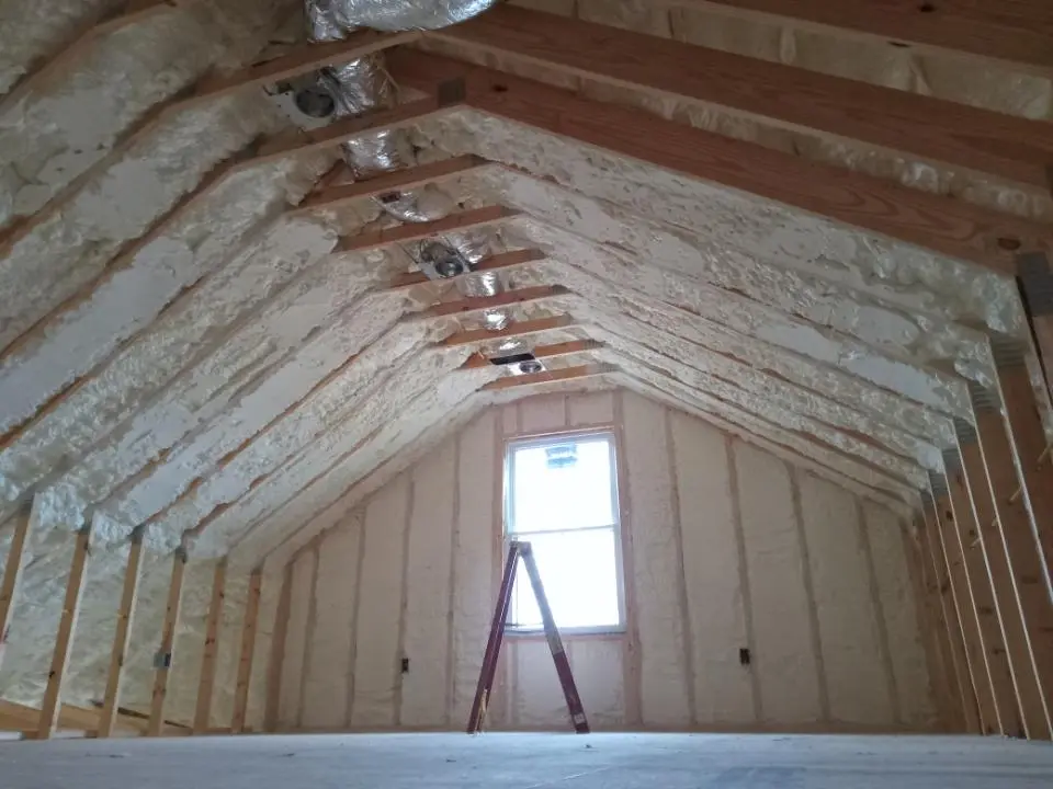 Spray foam roofing application for Crawl Space Insulation project in Tellico Village